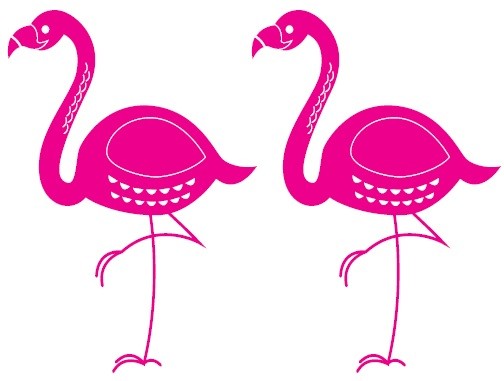 Autocollant Vinyle Flamant Rose Avec Cœur - 7 X 3 Pouces, Rose Vif, Pour Voiture, Ordi, Déco !