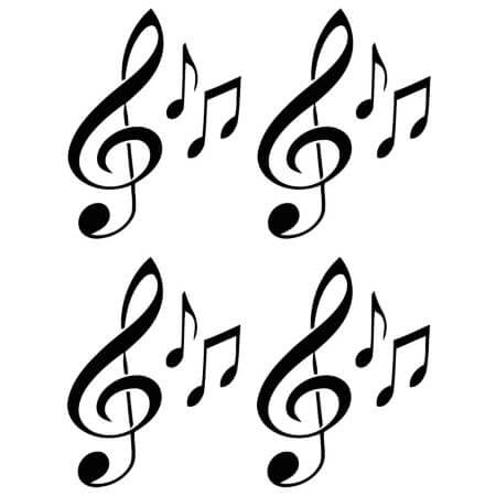 Tatouage temporaire notes de musique