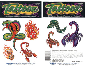 Pochette de tattoos scorpions et serpents