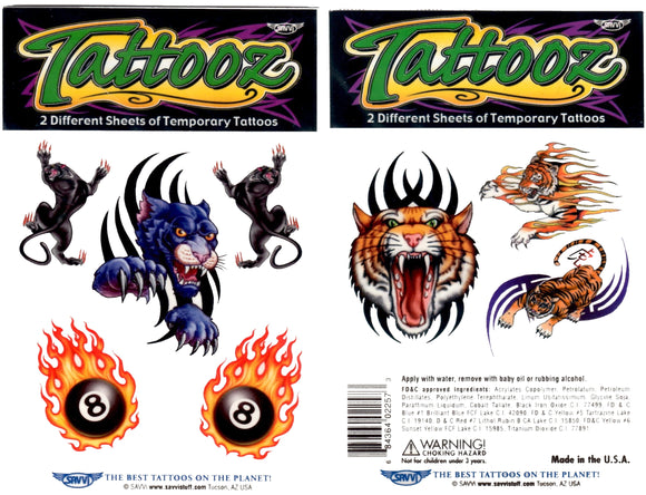Tatouages temporaires fauves