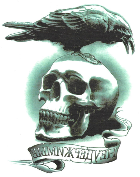 Tatouage crâne et corbeau