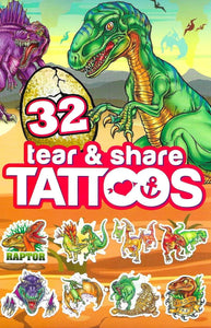 Tear and share dinosaur tattoo pack