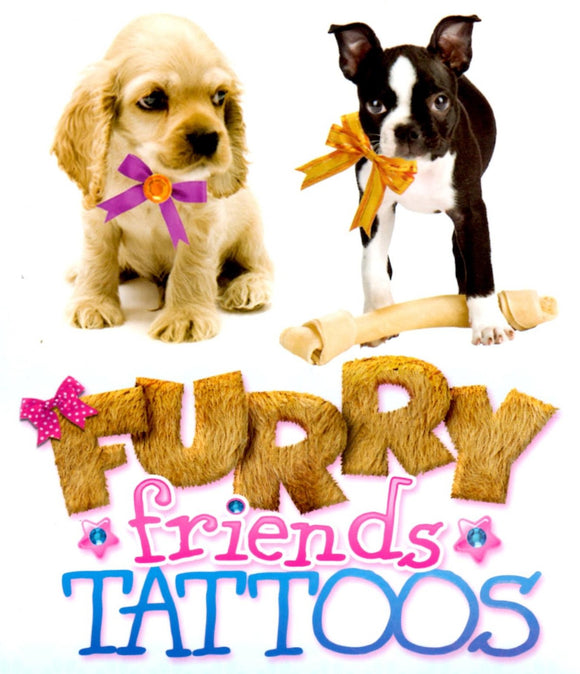 Small temporary tattoo pack Furry friends 9cm