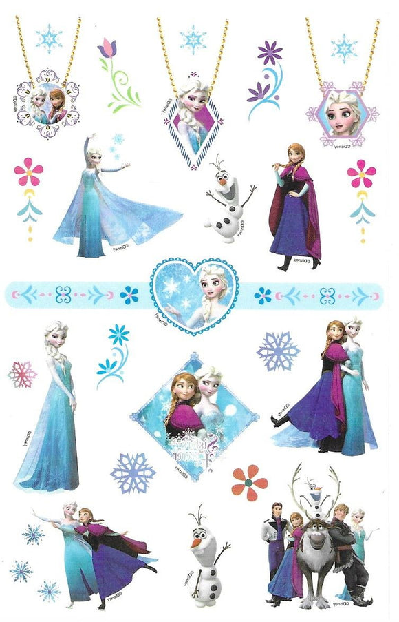Planche de tatouages La Reine des neiges colliers 14cm