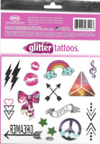 Glitter symbols temporary tattoo pack