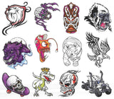 Glow in the dark strange creatures temporary tattoo mania pack