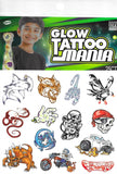 Glow in the dark strange creatures temporary tattoo mania pack