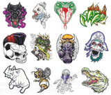 Glow in the dark skull temporary tattoo mania pack