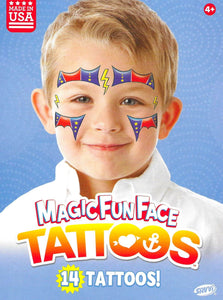 Grande pochette de tatouages masques super héros