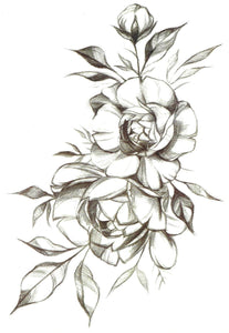 Tatouage temporaire roses grises