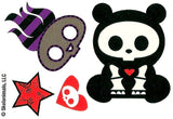 Skelanimals temporary tattoo pack 10cm