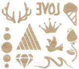 Pochette de tatouages dorés skin sugar tattoos