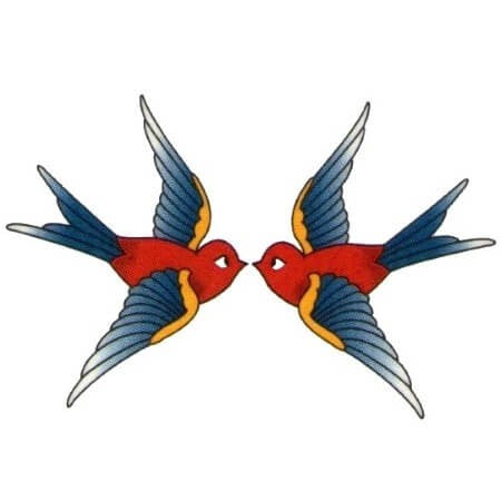 Tatouage temporaire hirondelles love birds