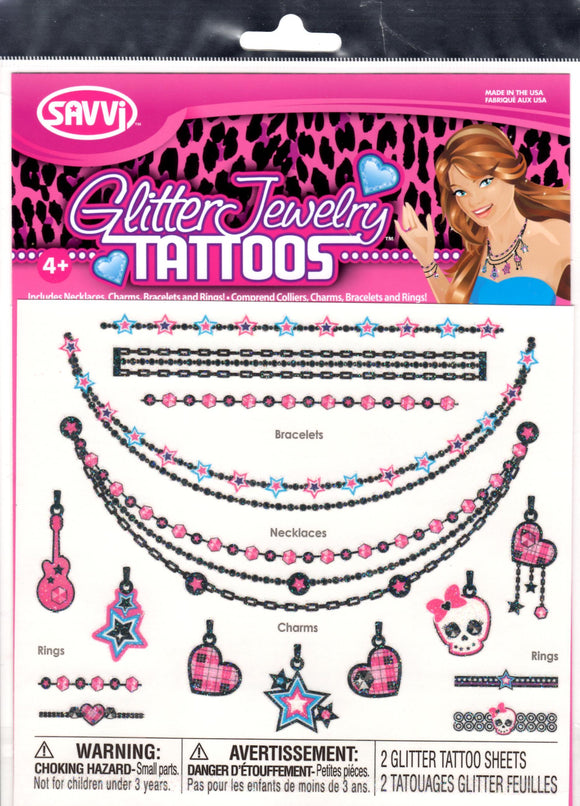 Pochette de tatouages éphémères bijoux