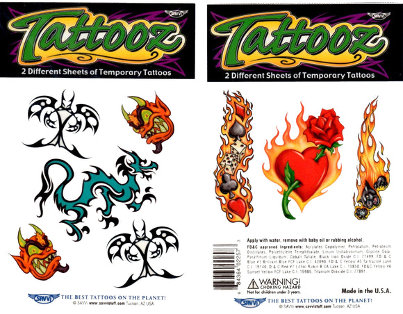 Petite pochette de tatouages temporaires enfer