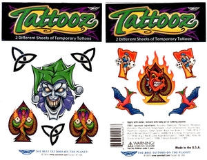 Pochette de tatouages temporaires joker