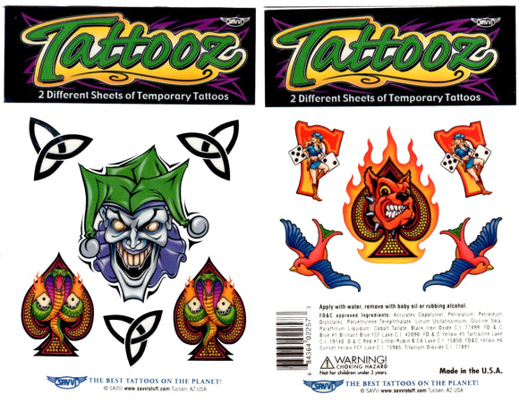 Pochette de tatouages temporaires joker