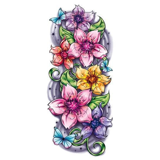 Grand tatouage temporaire fleurs de cerisiers