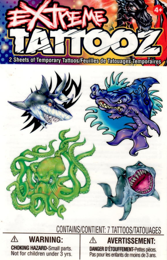 Pochette de tatouages monstres marins