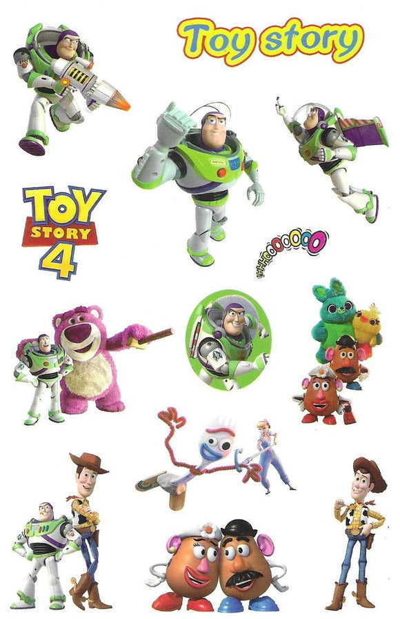 Planche de tatouages temporaires Toy Story 4 15cm